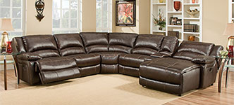 Maddox Top Grain Leather Motion Sectional
