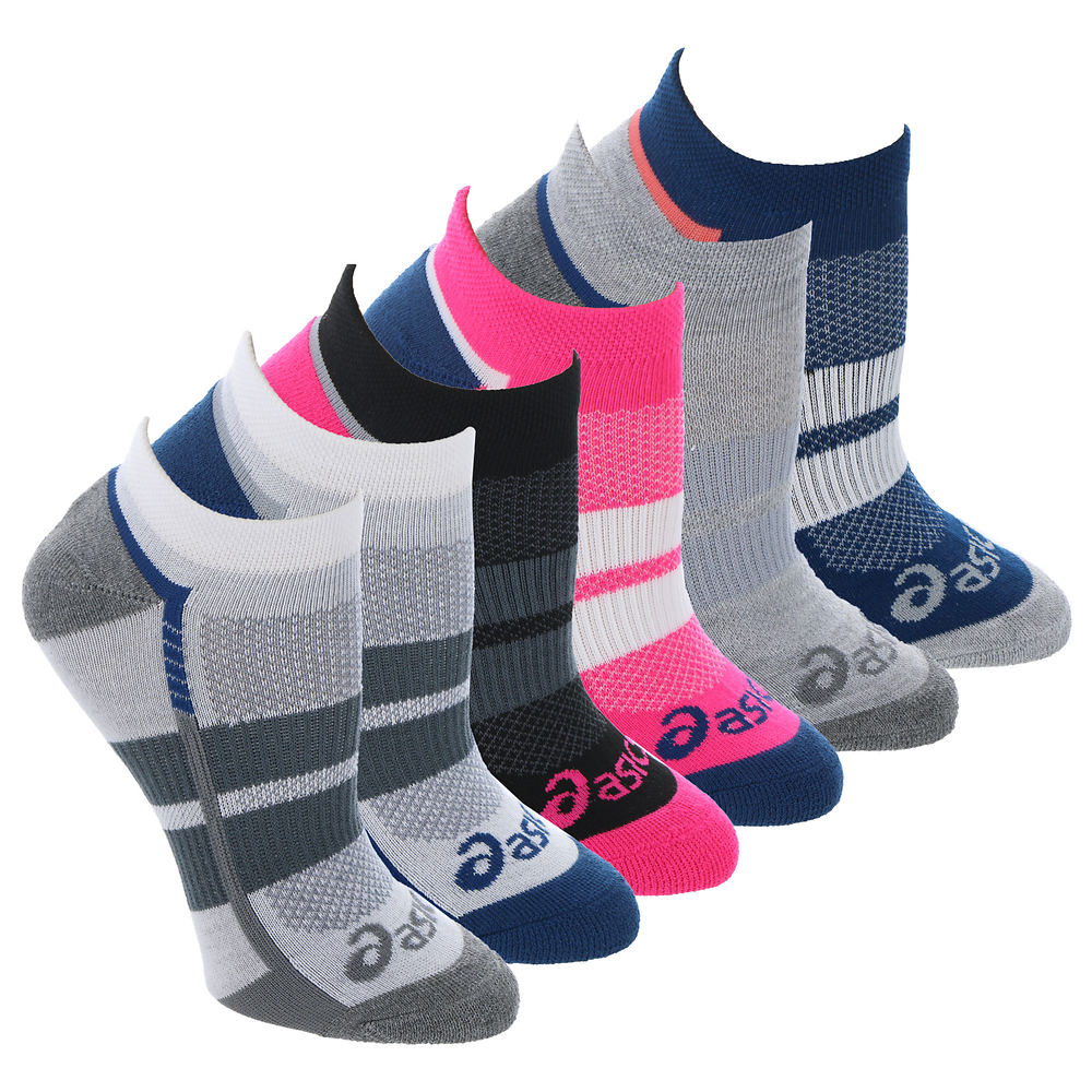 Asics Women's Speed No Show 6-Pack Socks Pink Socks M