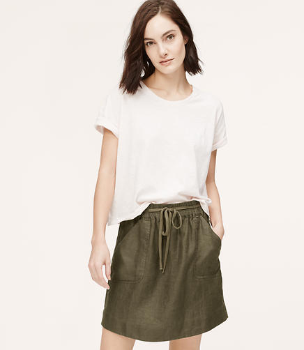 Image of Linen Utility Skirt