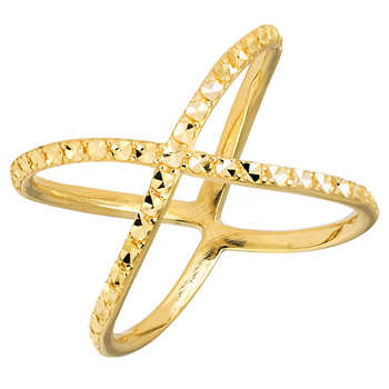 14kt Yellow Gold Diamond Cut Ring