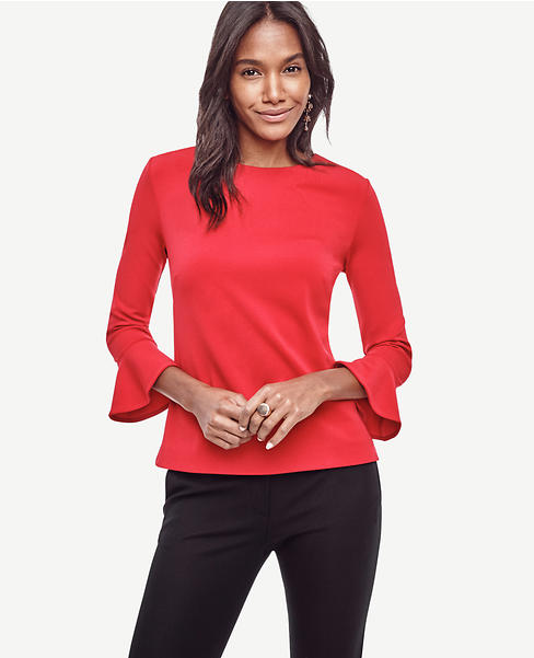 Primary Image of Crepe Bell Sleeve Top