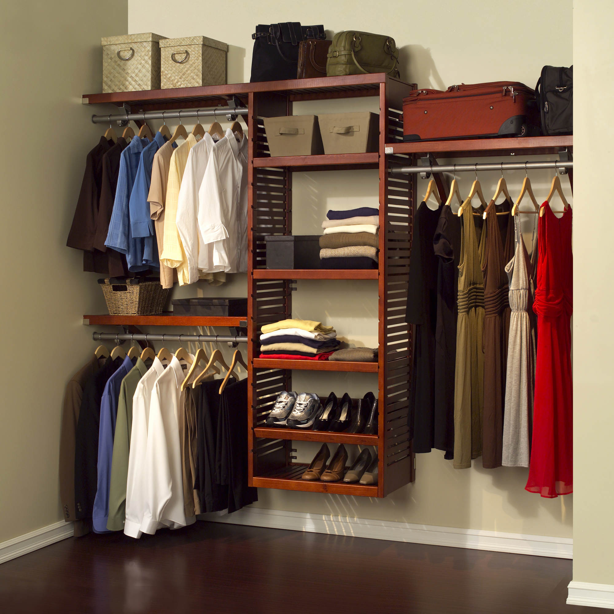 John Louis Home Deluxe Closet System - Red Mahogany - BJ&#39;s Wholesale Club