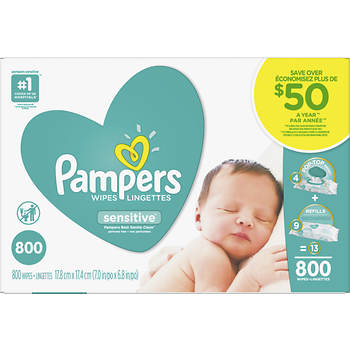 Pampers Sensitive Baby Wipes, 800 ct.