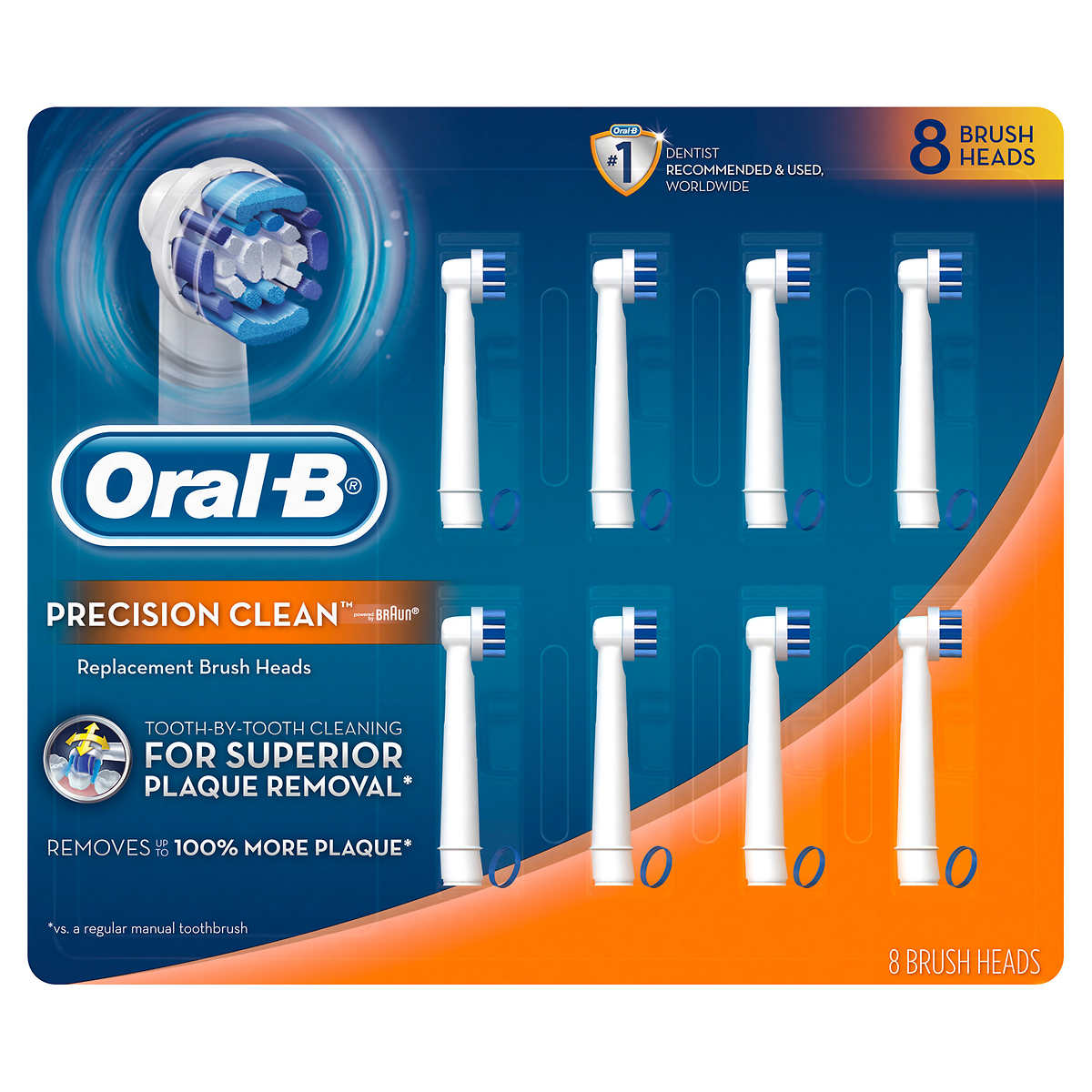 Oral B Precision Clean Replacement Brush Heads 8 Pack