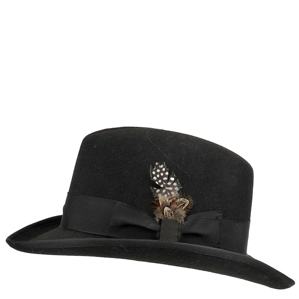 1930s Style Mens Hats and Caps Stacy Adams Mens Wool Felt Hat Black Hats XL $68.95 AT vintagedancer.com