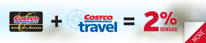 Executive Members earn an annual 2% Reward on eligible Costco Travel purchases. Learn More.