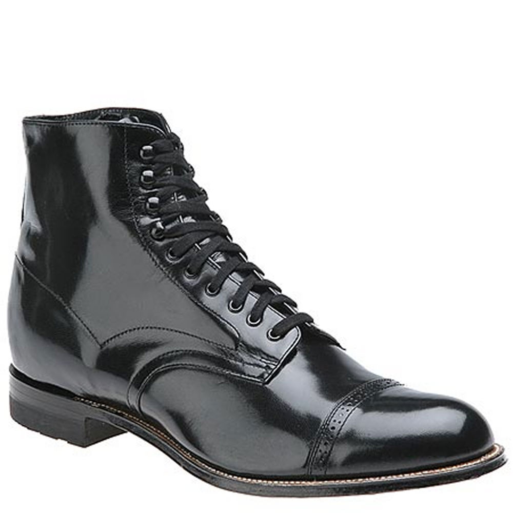 1920s Style Mens Shoes | Peaky Blinders Boots Stacy Adams Madison Hi Top Mens Black Boot 13 E2 $149.95 AT vintagedancer.com