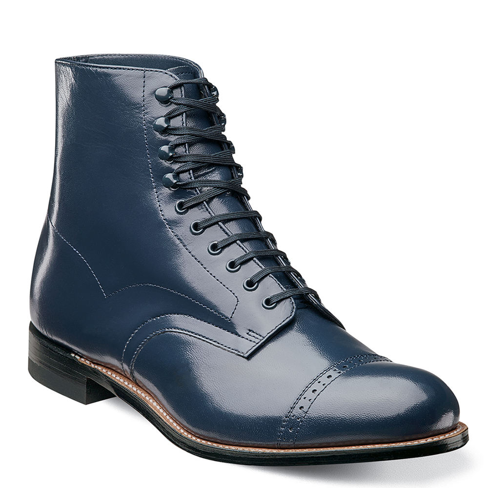 Victorian Men’s Shoes & Boots- Lace Up, Spats, Chelsea, Riding Stacy Adams Madison Hi Top Mens Navy Boot 9.5 D $149.95 AT vintagedancer.com