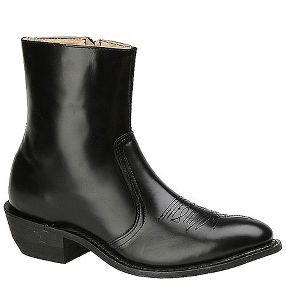 Men’s 1950s Shoes Styles- Classics to Saddles to Rockabilly Leather Classics Mens 7-12 Western Dress Black Boot 14 D $153.95 AT vintagedancer.com
