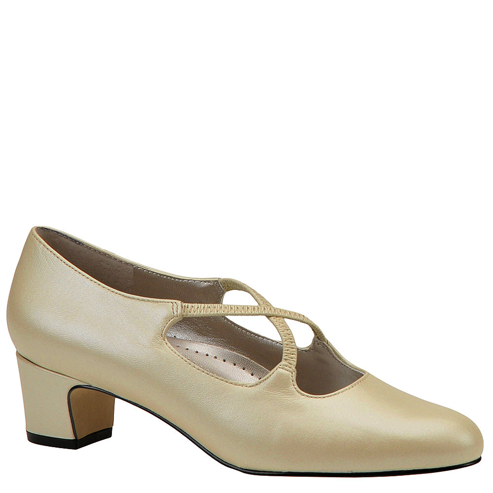 Swing Dance Shoes- Vintage, Lindy Hop, Tap, Ballroom Trotters Jamie Womens White Pump 8 A2 $49.99 AT vintagedancer.com