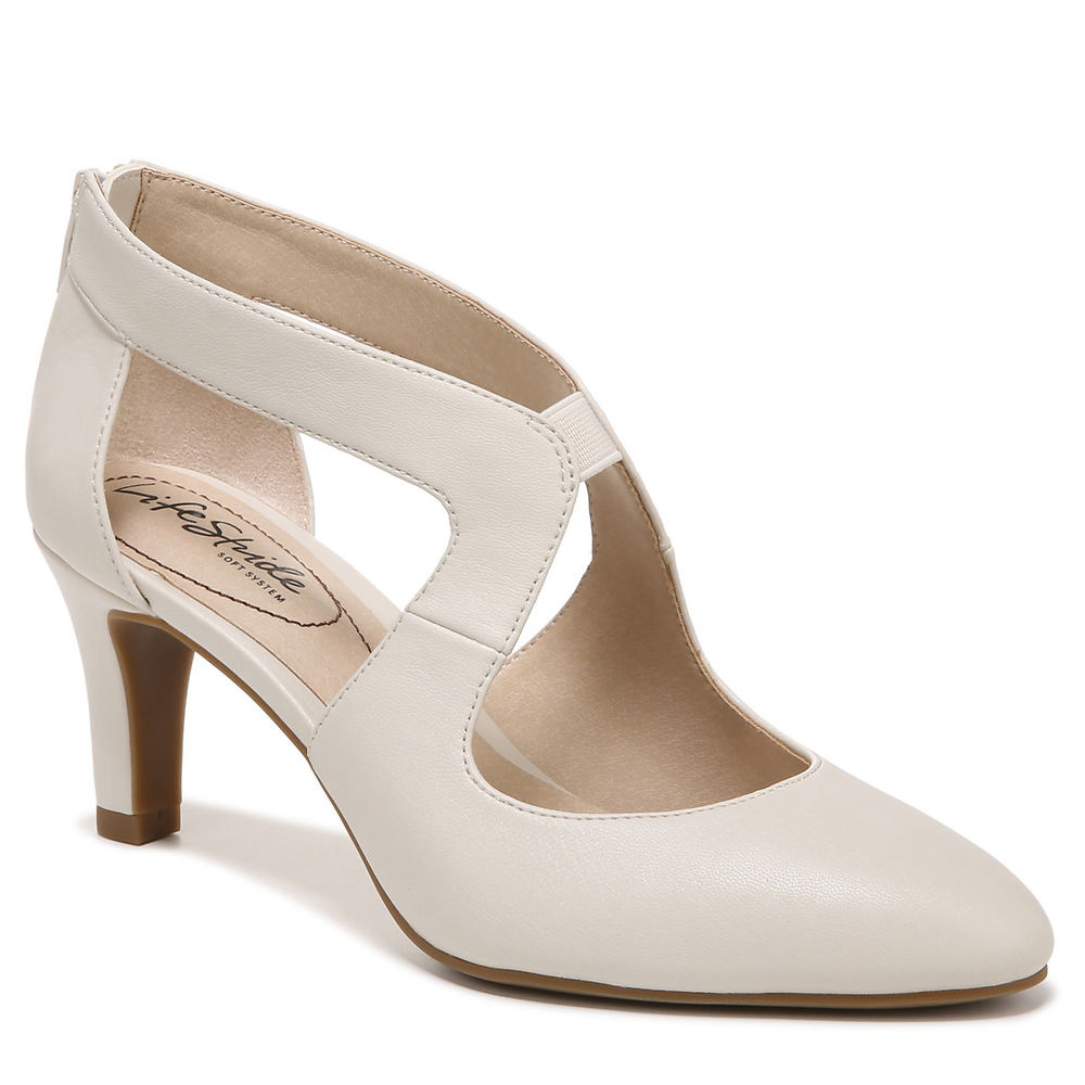 Vintage Wedding Shoes, Flats, Boots, Heels Life Stride Giovanna 2 Womens Bone Pump 9.5 W $58.95 AT vintagedancer.com