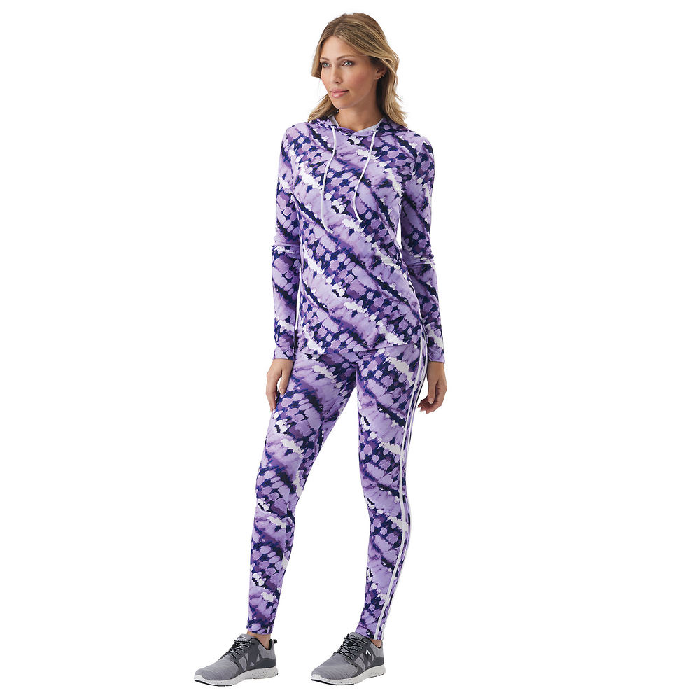 Vevo Active Women's Printed Tunic Jogger Set Purple Sets S -  190061496925