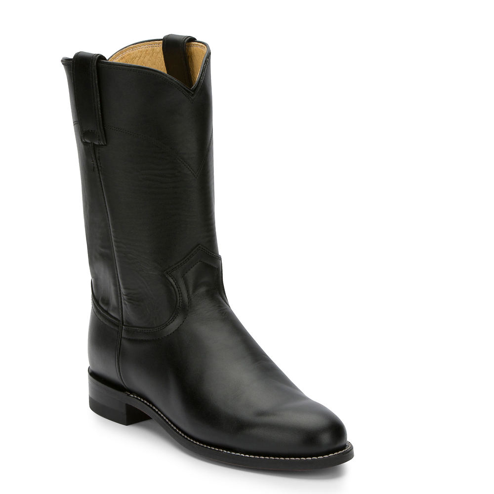 Vintage Boots- Winter Rain and Snow Boots History Justin Boots Cora 10 Roper Toe Womens Black Boot 10 A $183.99 AT vintagedancer.com