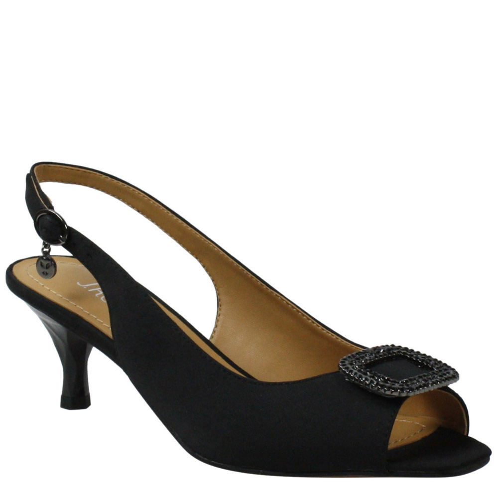 J. Renee Madeleina Women's Black Sandal 7 W -  651392778710