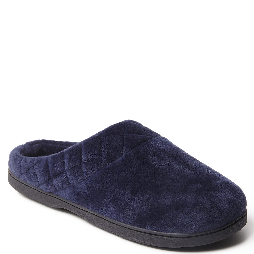 Dearfoams Darcy Velour Clog with Quilted Cuff Women's Blue Slipper M W -  091217177777