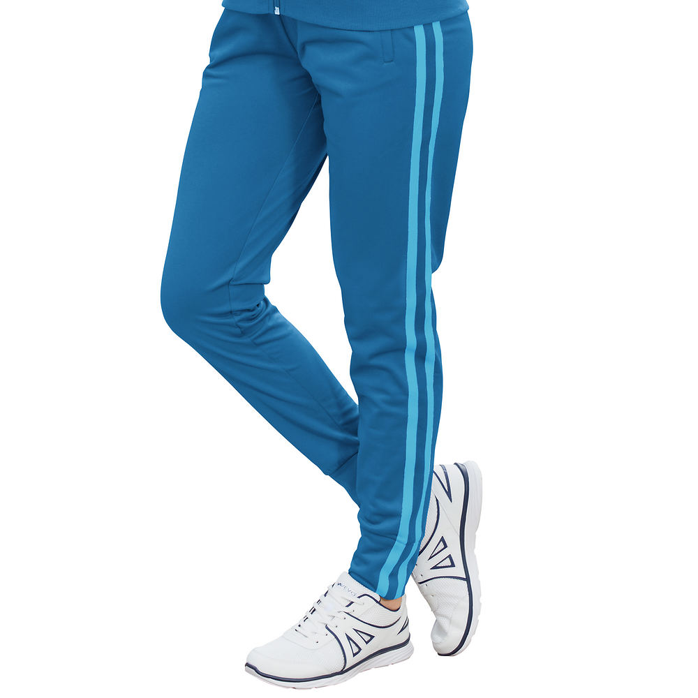 Vevo Active Women's Striped Track Jogger Blue Pants XL-Regular -  190061495188