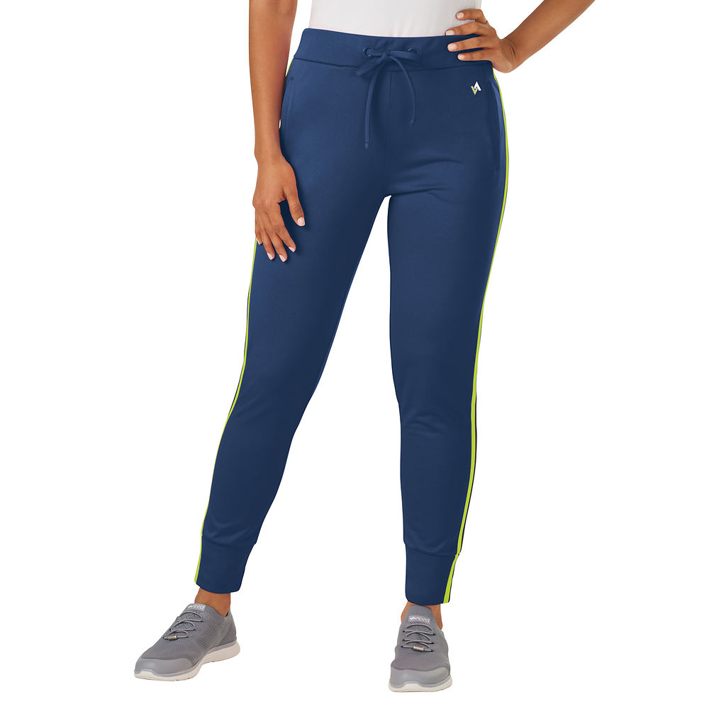 Vevo Active Women's Striped Track Jogger Blue Pants XL-Regular -  190061445480