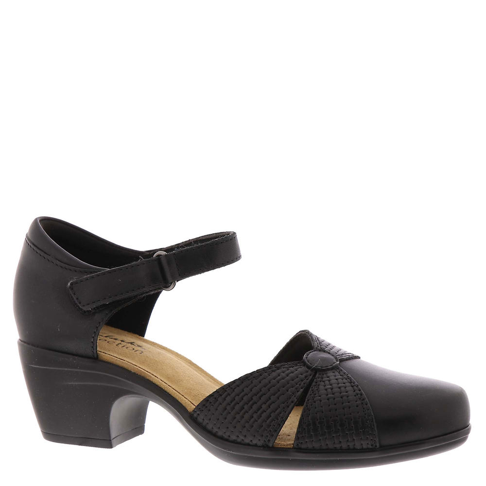 1920s Style Shoes, Heels, Boots | Flapper Shoes Clarks Emily Rae Womens Black Sandal 11 N $89.95 AT vintagedancer.com