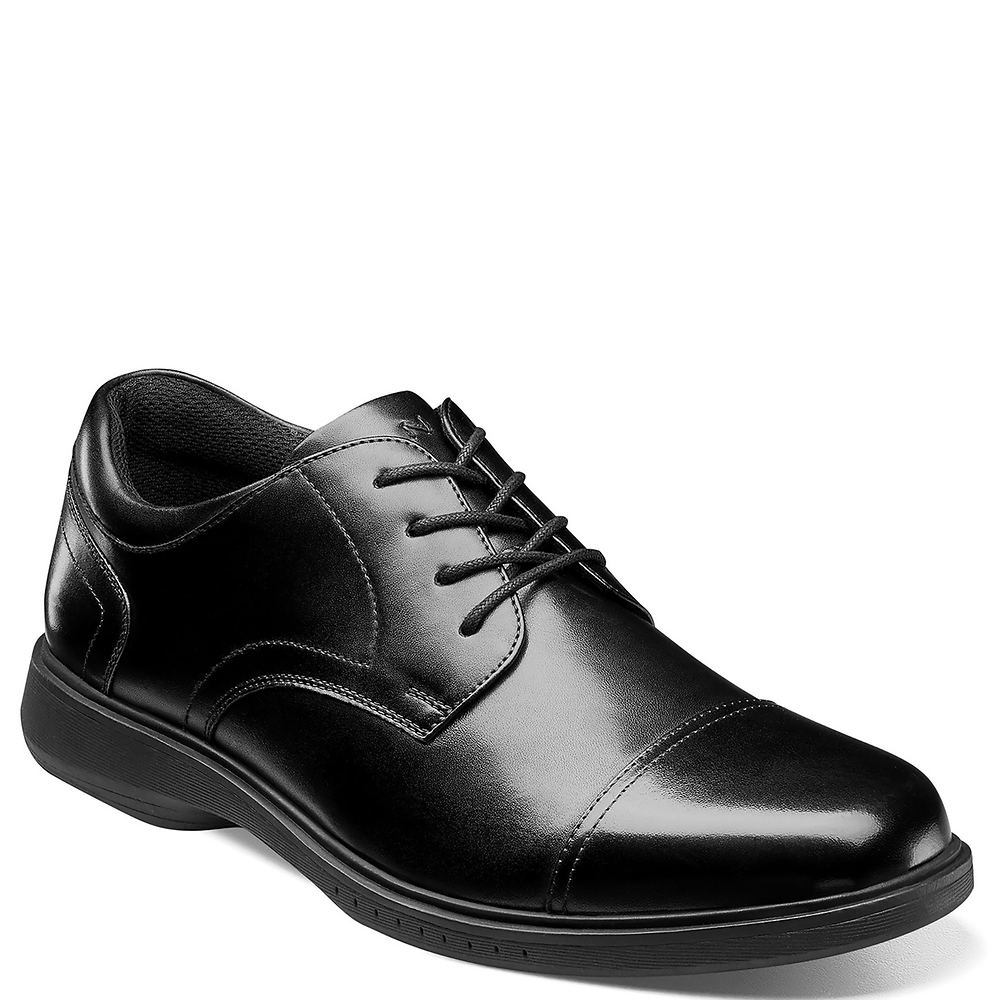 1920s Style Mens Shoes | Peaky Blinders Boots Nunn Bush Kore Pro Cap Toe Oxford Mens Black Oxford 11.5 W $99.95 AT vintagedancer.com
