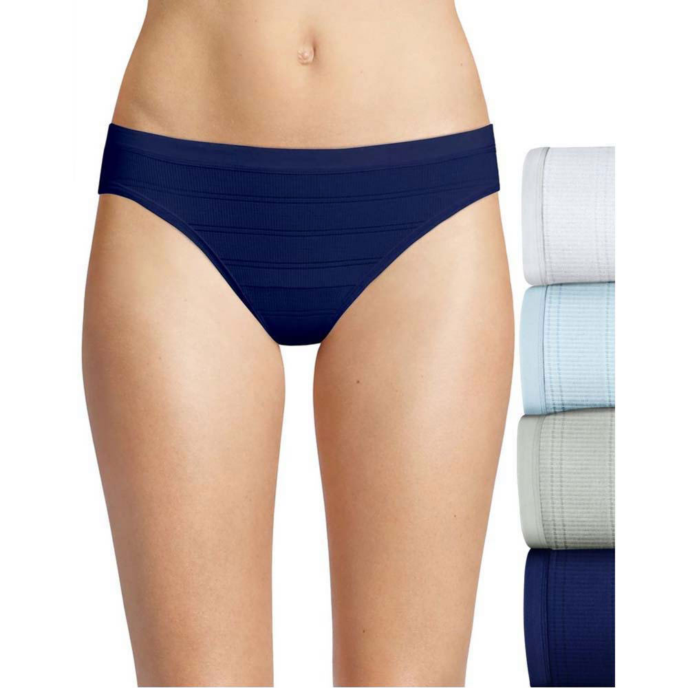 Hanes Women's Ultimate Comfort Flex Fit Bikini 4-Pack White Underwear 5 -  192503580520