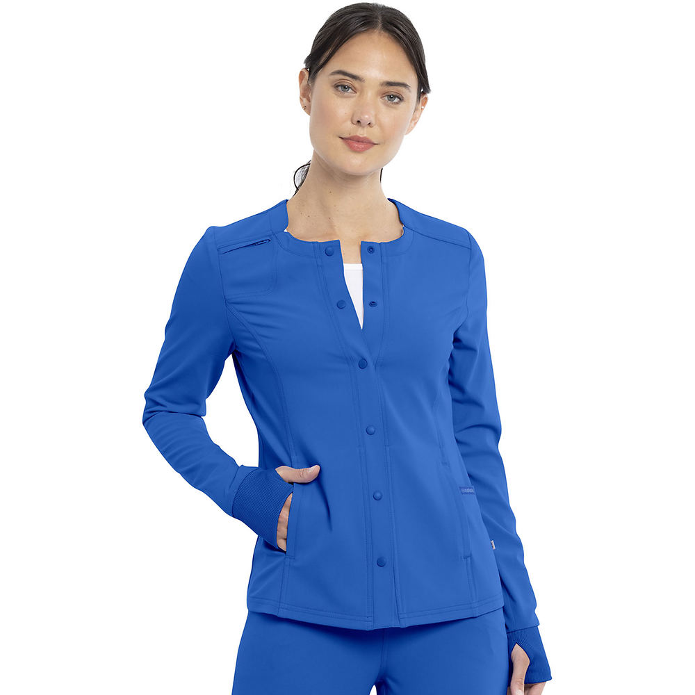 Cherokee Medical Uniforms Euphoria Snap-Front Jacket Women's Blue Jackets XL -  194661141025