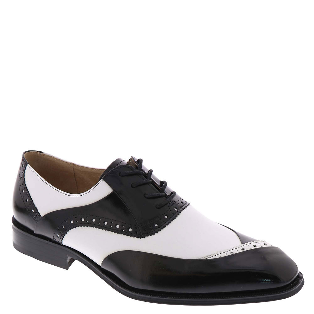 Men’s 1950s Shoes Styles- Classics to Saddles to Rockabilly Stacy Adams Gillam Mens Black Oxford 8.5 M $134.95 AT vintagedancer.com