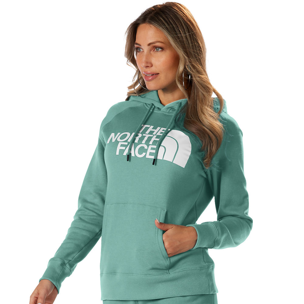 The North Face Women's Half Dome Pullover Fleece Hoodie Green Jackets 1X -  196248329963