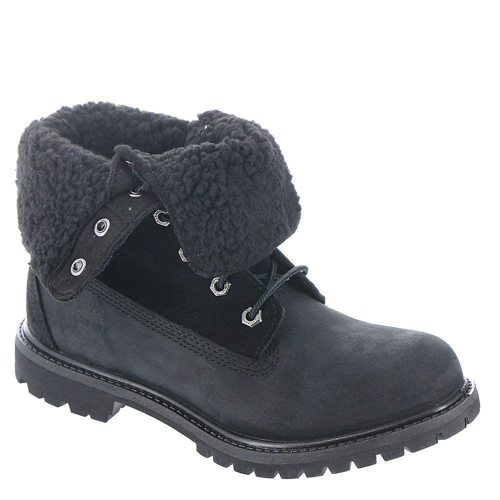 Timberland Authentics Teddy Fleece Waterproof FoldDown Women's Black Boot 5.5 M -  888659415723