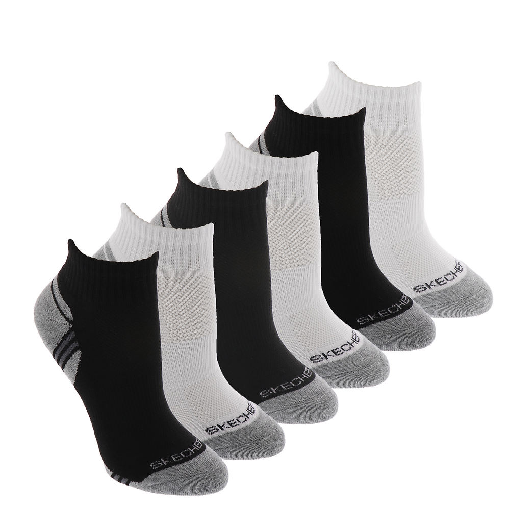 Skechers Women's S108230 Quarter 6-Pack Socks Black Socks One Size -  197057119042
