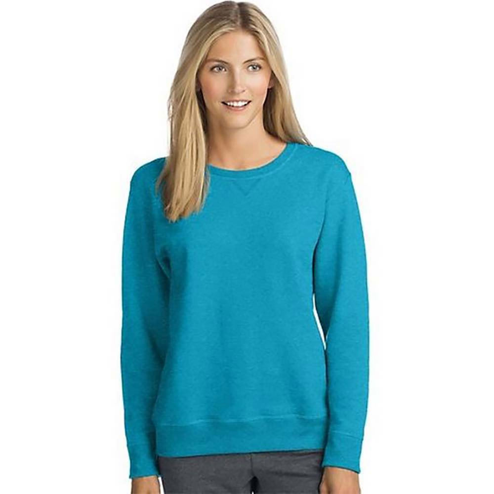Hanes Women's ComfortSoft EcoSmart Crewneck Sweatshirt Blue Knit Tops M -  192503978594