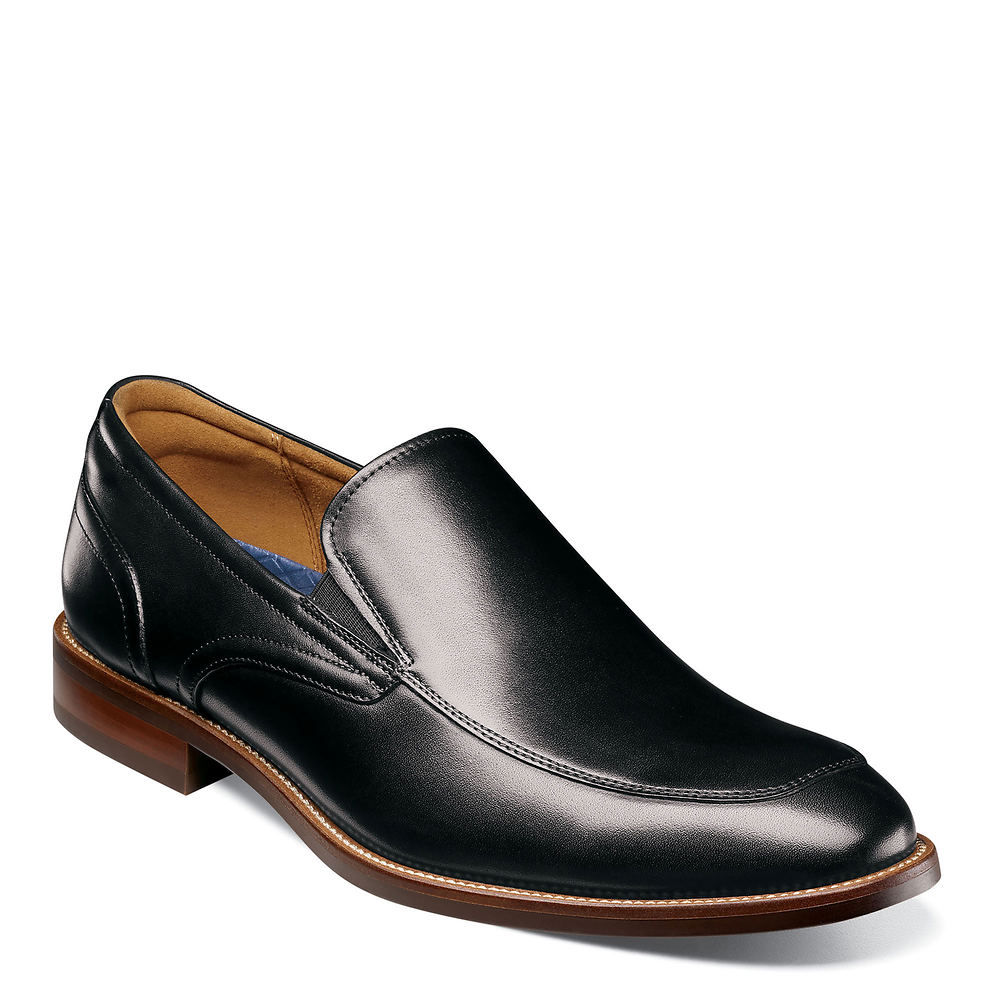 1950s Men’s Shoes | Boots, Greaser, Rockabilly Florsheim Rucci Moc Toe Slip On Mens Black Slip On 9.5 W $129.95 AT vintagedancer.com