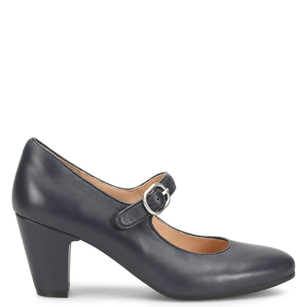 1930s Shoes History: Heels, Oxfords, Boots Sofft Leslie Womens Navy Pump 7 M $119.95 AT vintagedancer.com