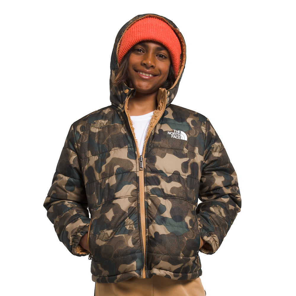 The North Face Boys' Reversible Mt Chimbo Hooded Jacket Brown Coats XS -  196573230774