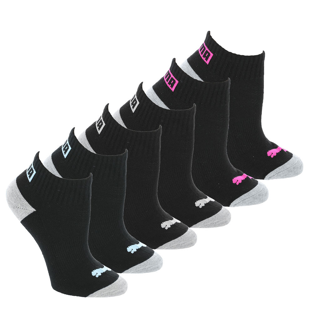PUMA Women's P600099 Half Terry Quarter Crew 6-Pack Socks Black Socks One Size -  888435801405