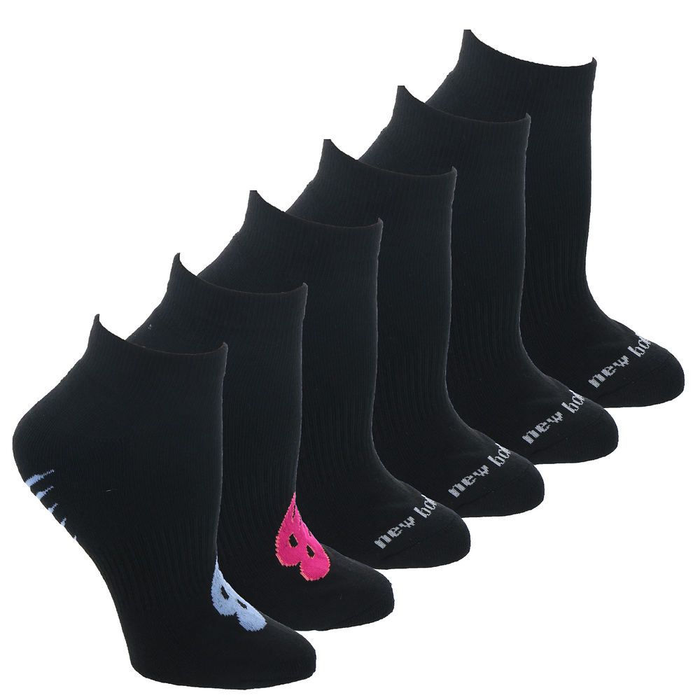New Balance Women's 221QT07 Quarter 6-Pack Socks Black Socks One Size -  886028499398