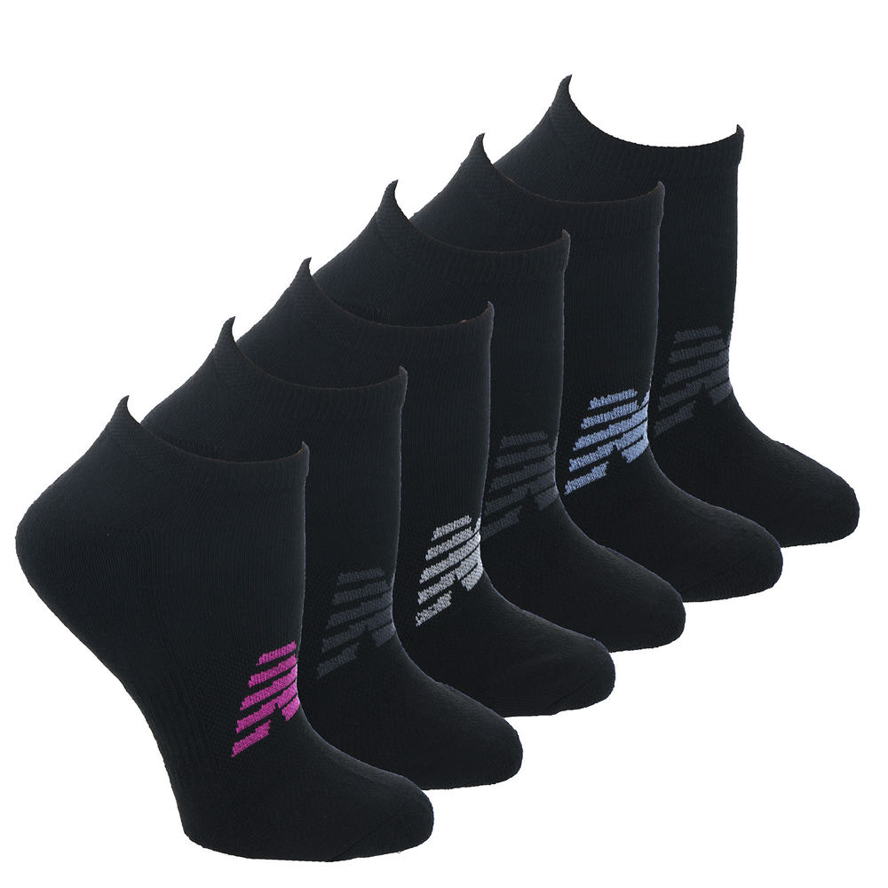 New Balance Women's 231LC12 Low Cut 6-Pack Socks Black Socks One Size -  886028500513