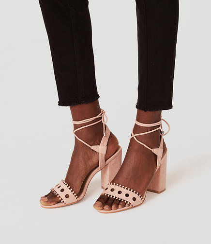 Image of Strappy Cutout Block Heels