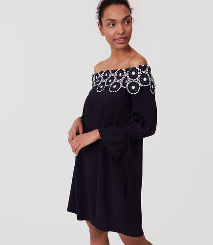 Image of Circle Lace Off The Shoulder Dress