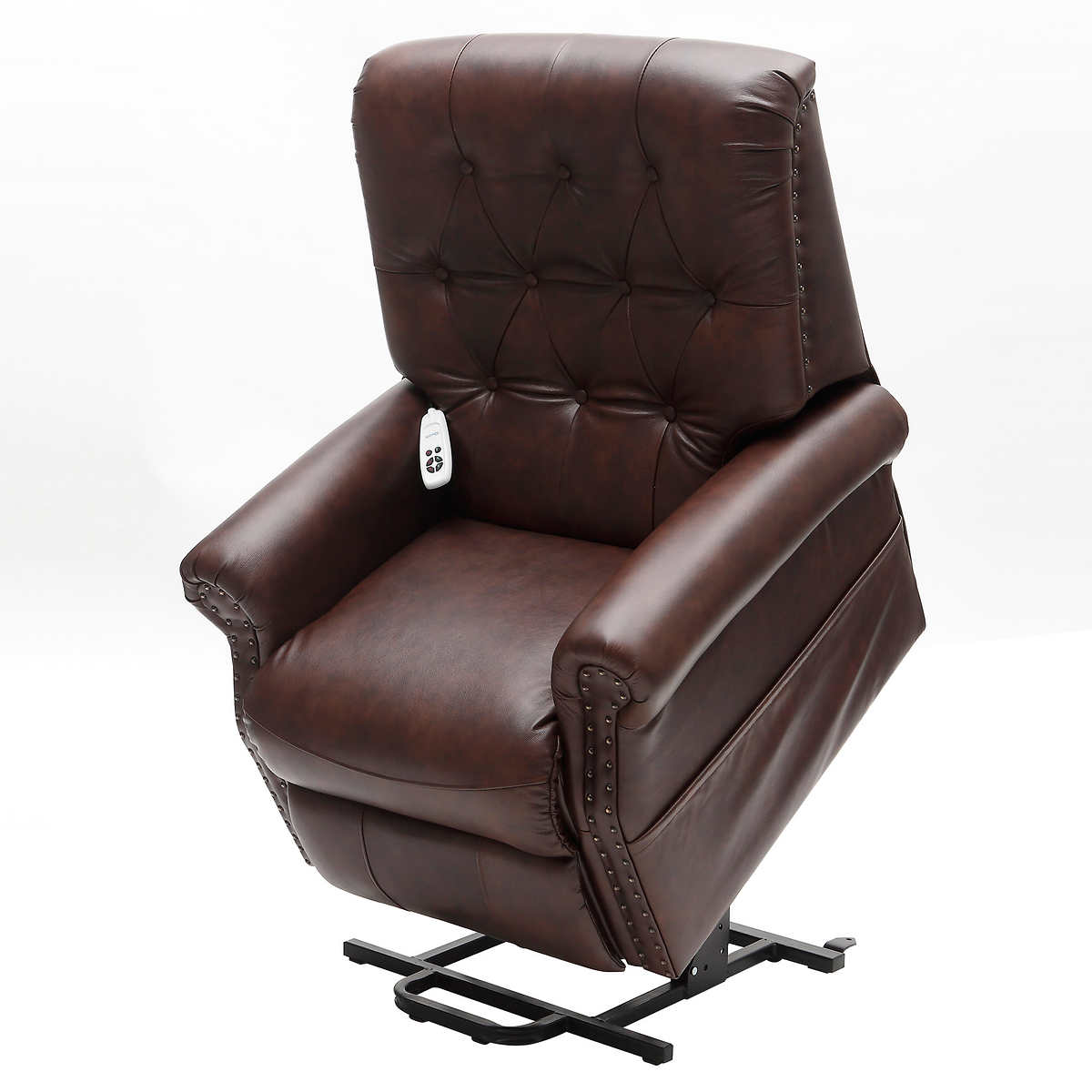 Recliners | Costco - EZee Life Neptune Brown Top Grain Leather Lift Chair