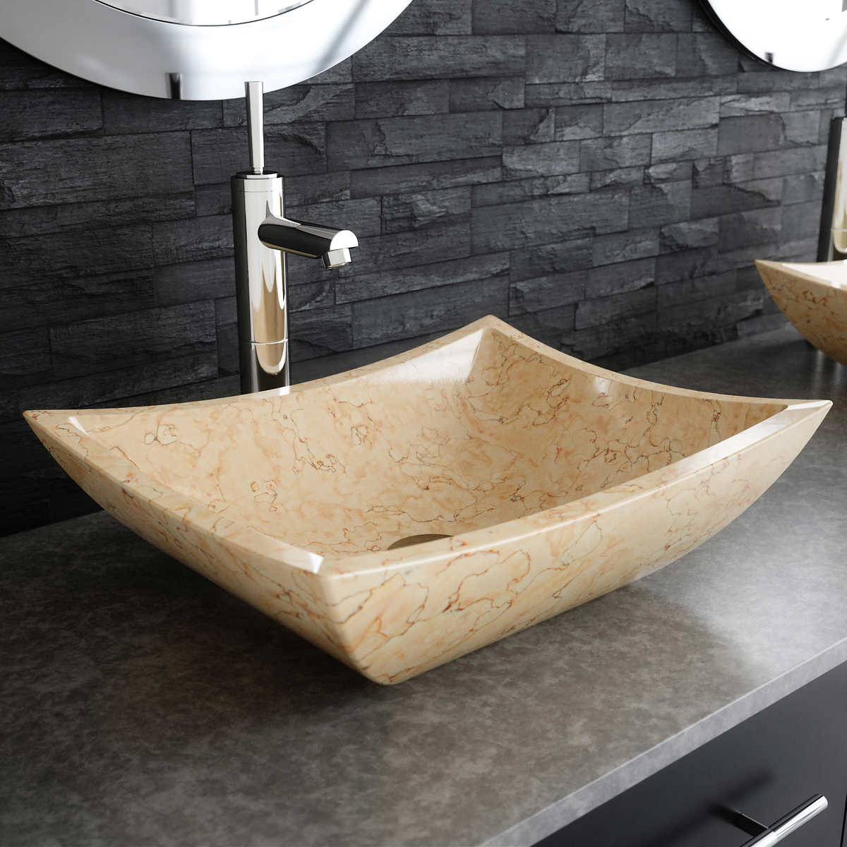 Studio Bathe Golden Mirage Marble Vessel Bathroom Sink