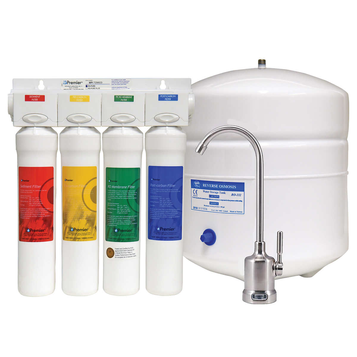 Premier 4 Stage Reverse Osmosis Pure Water Filtration System