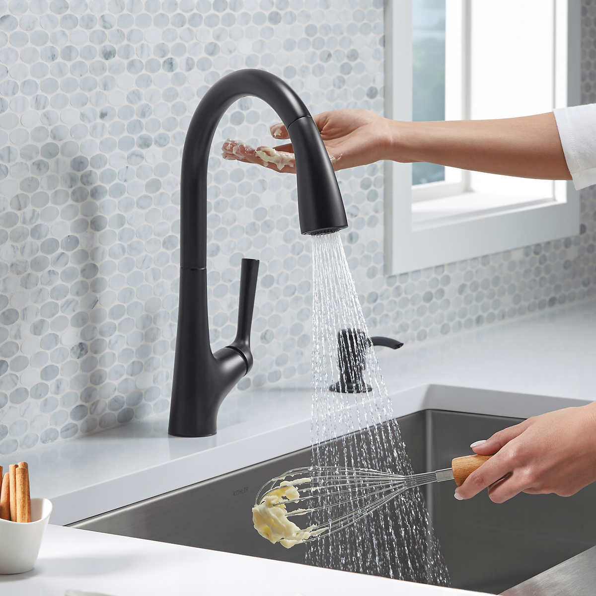 Kohler Malleco Touchless Pull Down Kitchen Faucet With Soap Dispenser