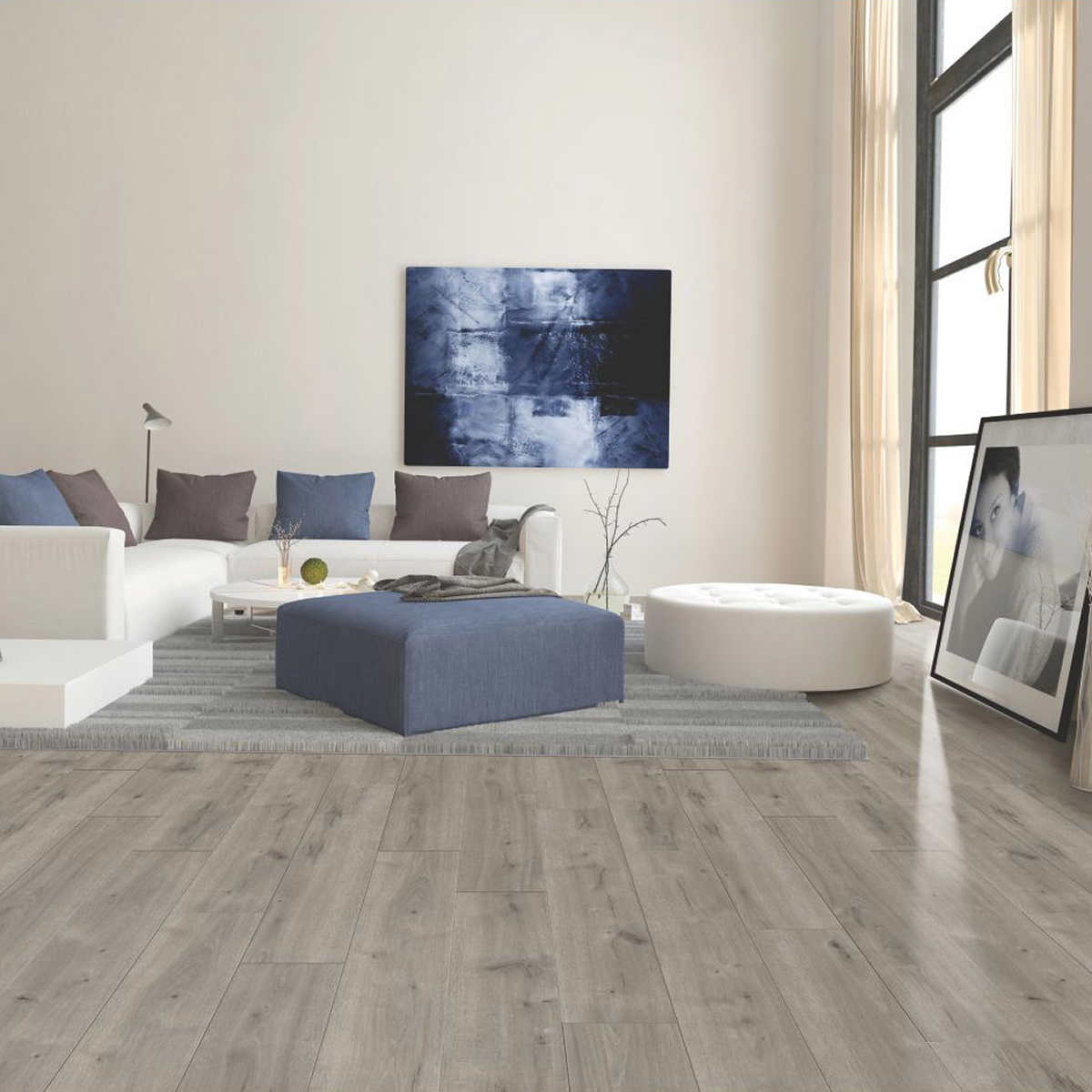 Mohawk Home Misty Harbor Oak Waterproof Rigid 5mm Thick Luxury Vinyl Plank Flooring 1mm Attached Pad Included