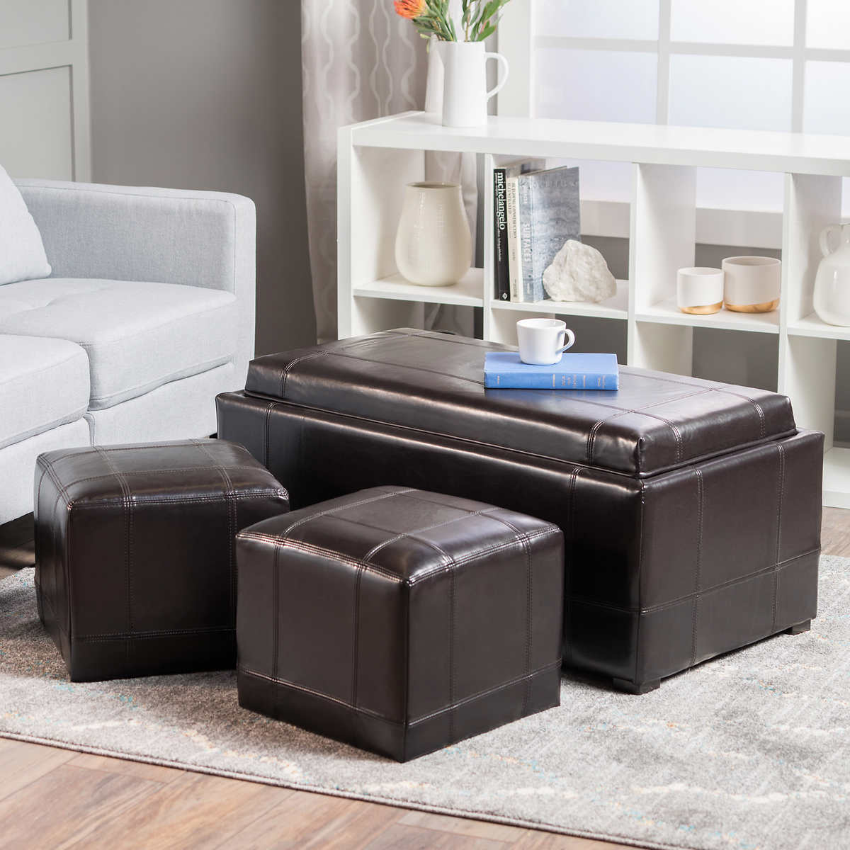 Leather Ottomans Benches Costco