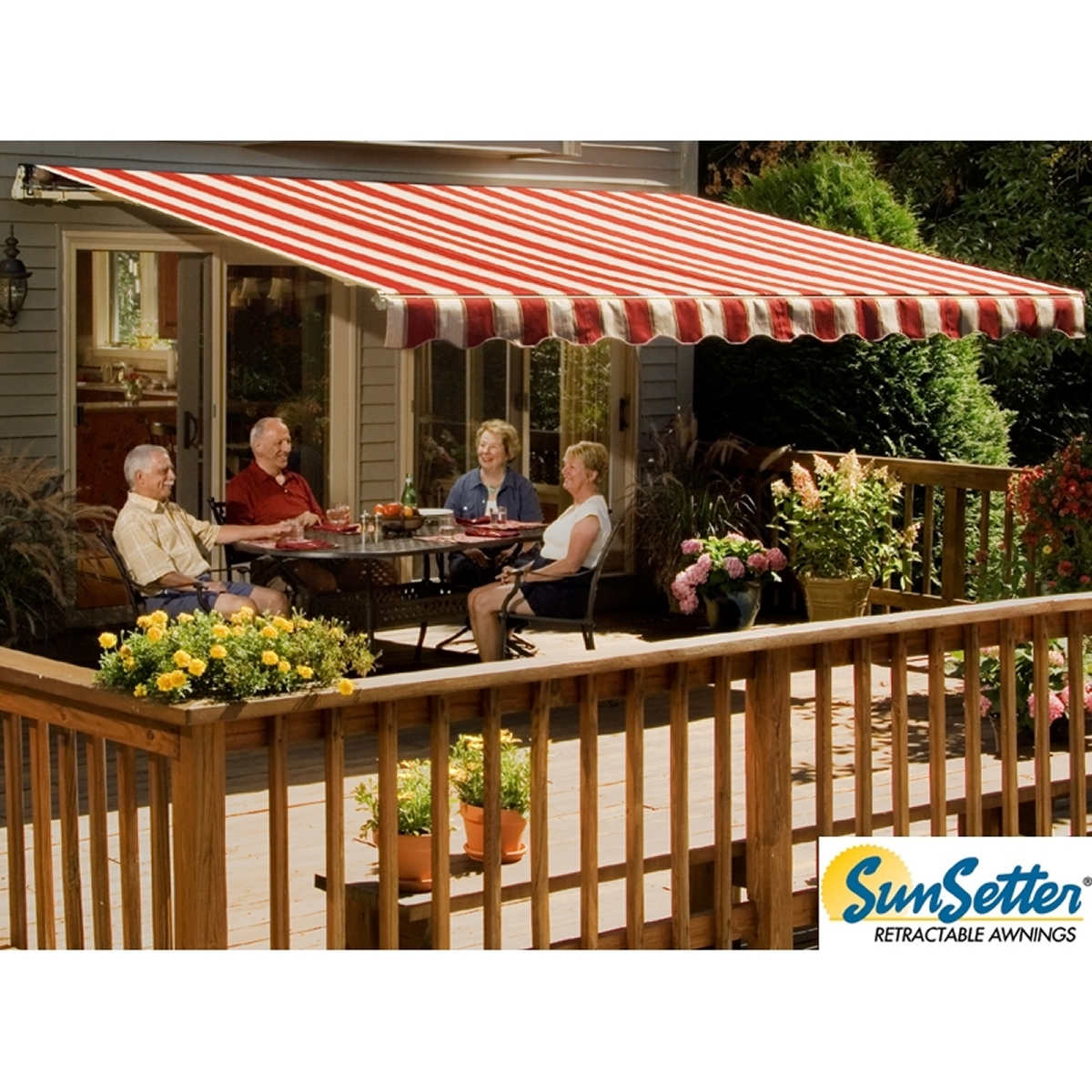 20 Motorized XL Retractable Awning With Woven Acrylic Fabric