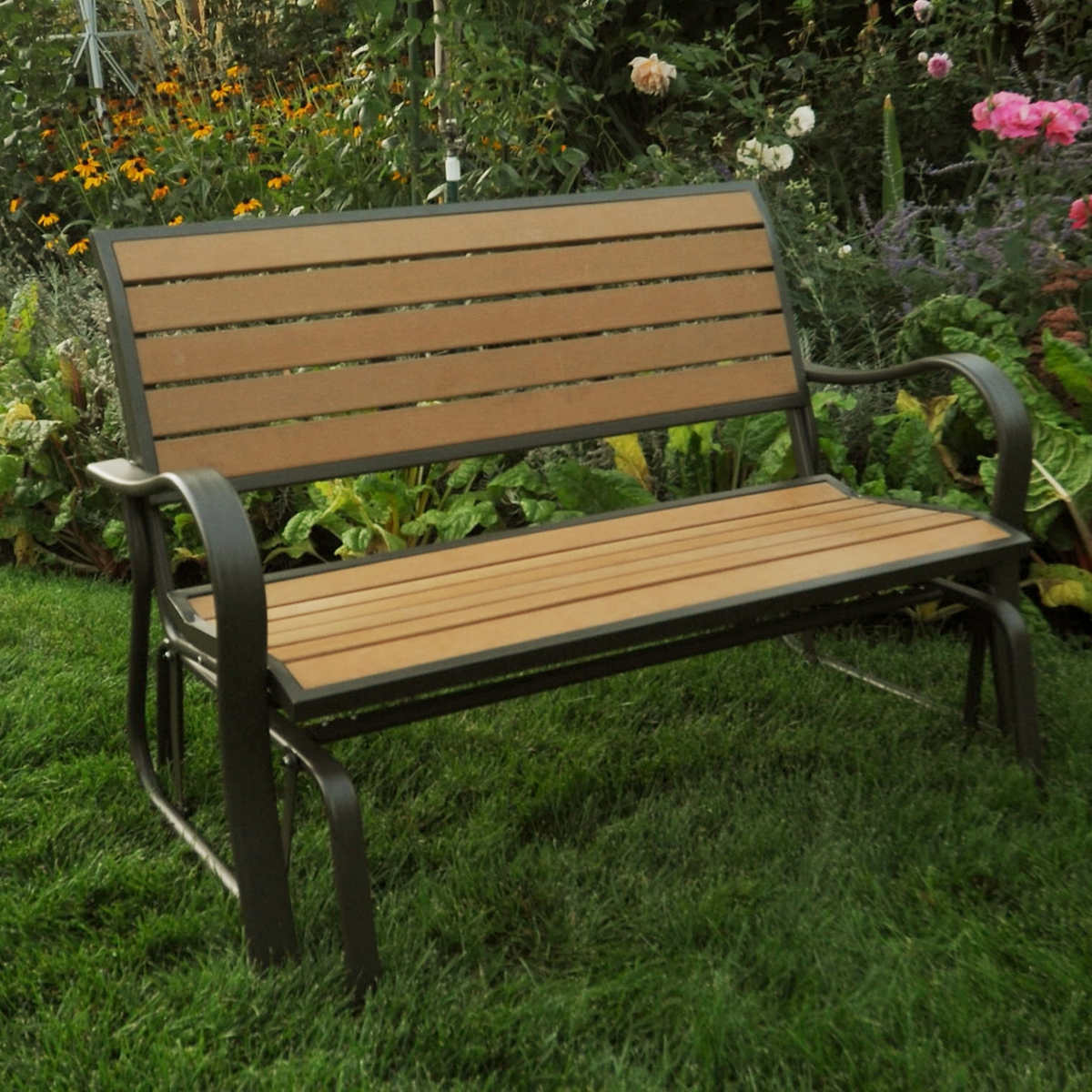 Lifetime Faux Wood Glider Bench