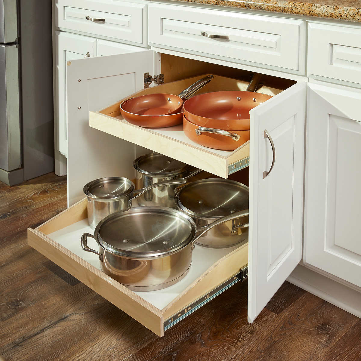 Made To Fit Slide Out Shelves For Existing Cabinets By Slide A Shelf